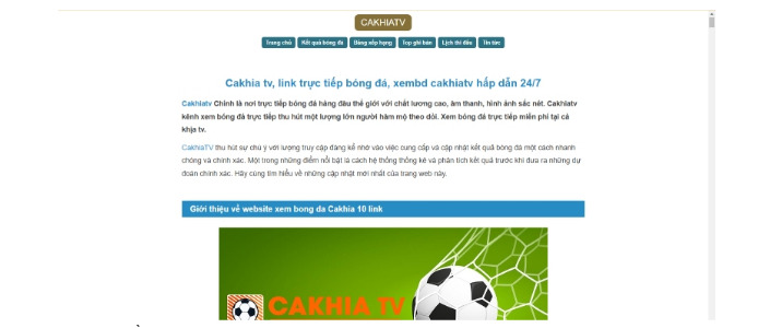 Sơ lược về website TTBD Cakhia TV