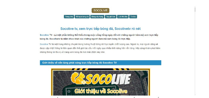 Giới thiệu về Socolive TV trang xem bóng đá chất lượng nhất hiện nay
